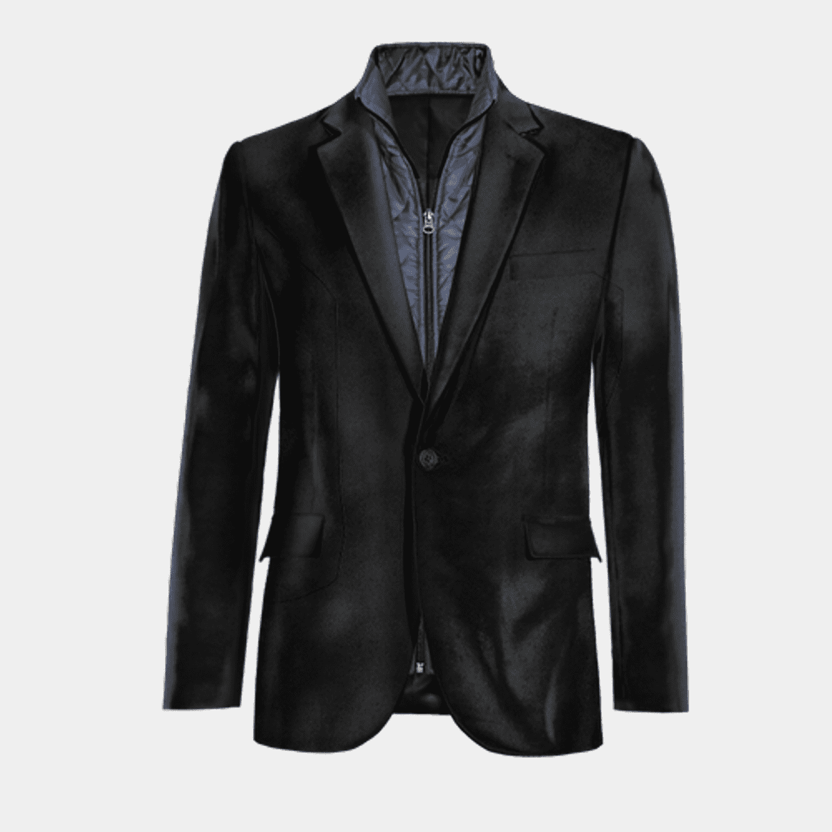 THE SOVEREIGN | The Onyx Collarless V-Neck Jacket | Lapel-less Four-Button Blazer