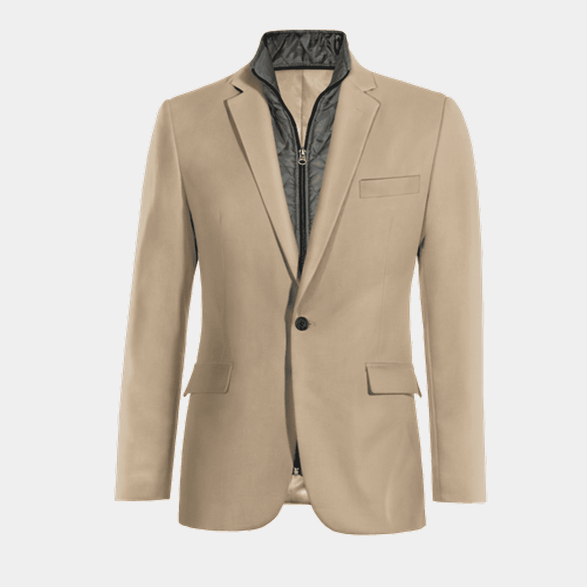 Flapless suit jacket