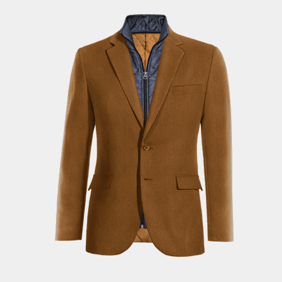 Brown Corduroy Suit Jacket with removable padded piece