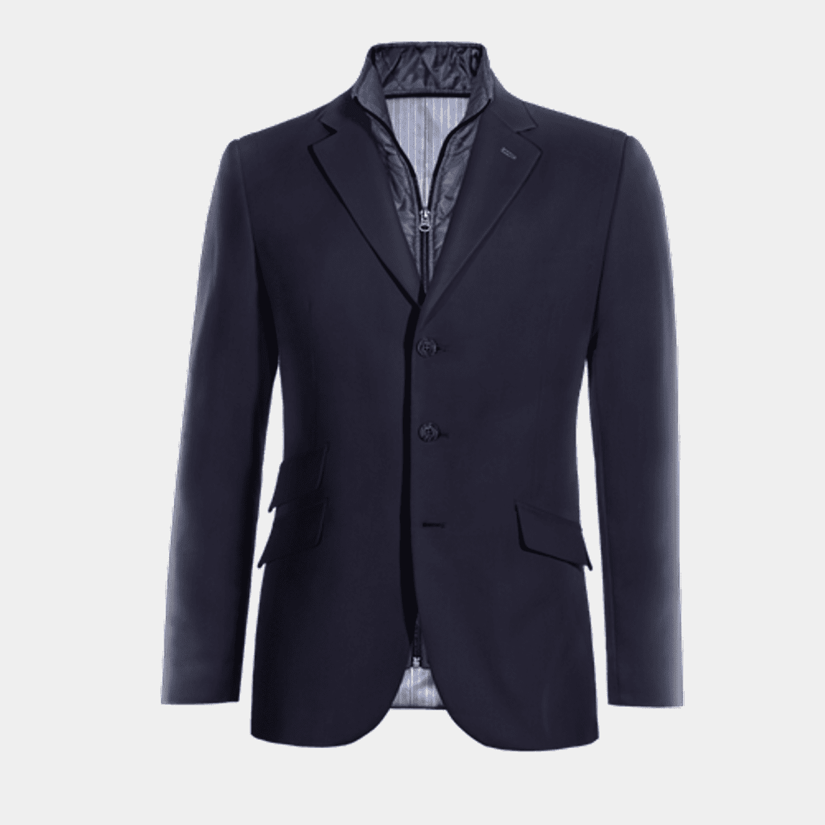 Blue super 100s Pure wool premium 3 buttons Jacket with