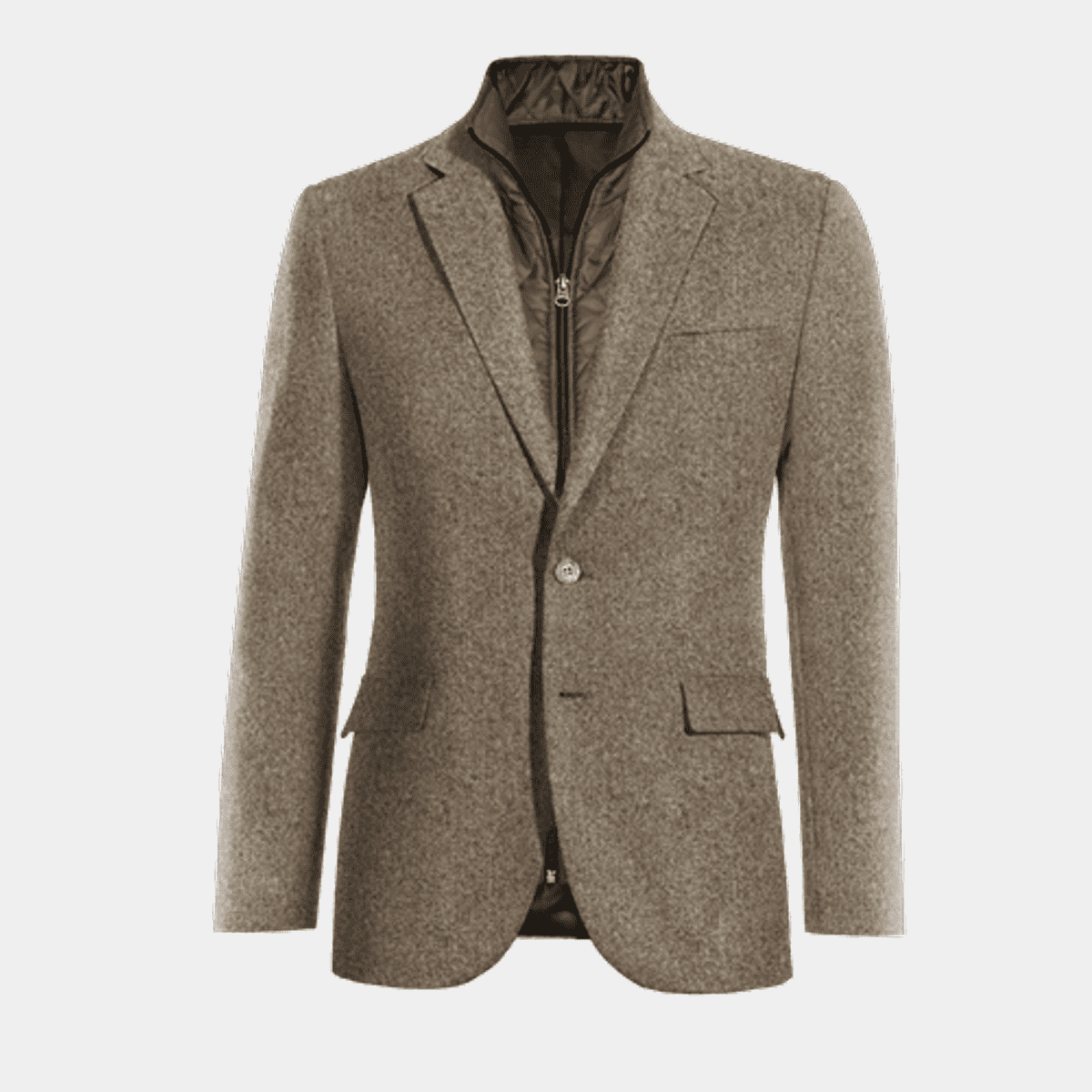 Brown Tweed Suit Jacket with elbow patches with padded waistcoat piece