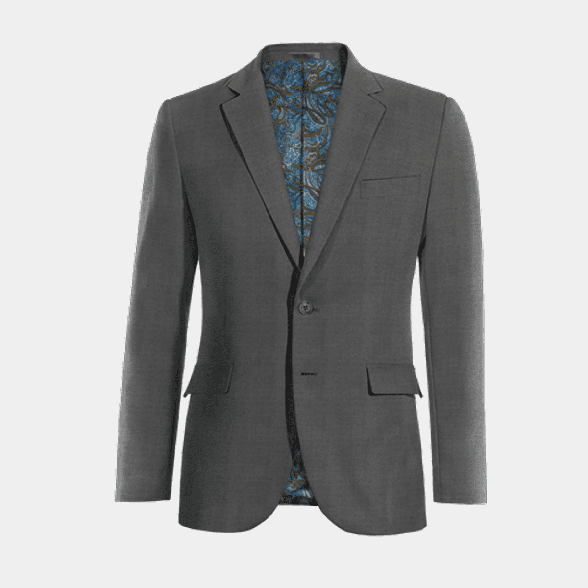 Iron grey super 100s Pure wool year-round Suit Jacket