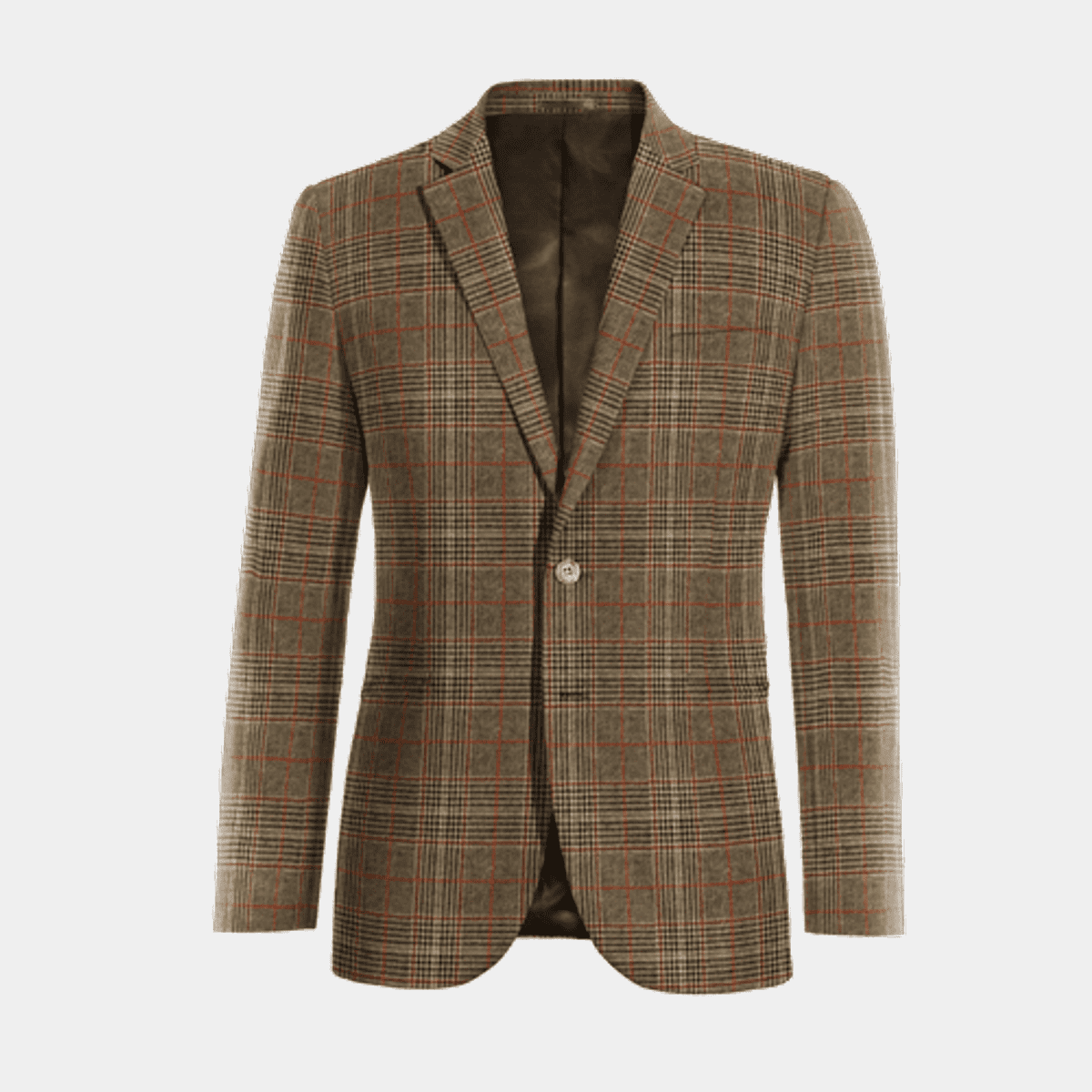 Brown Checked Tweed Blazer | Hockerty