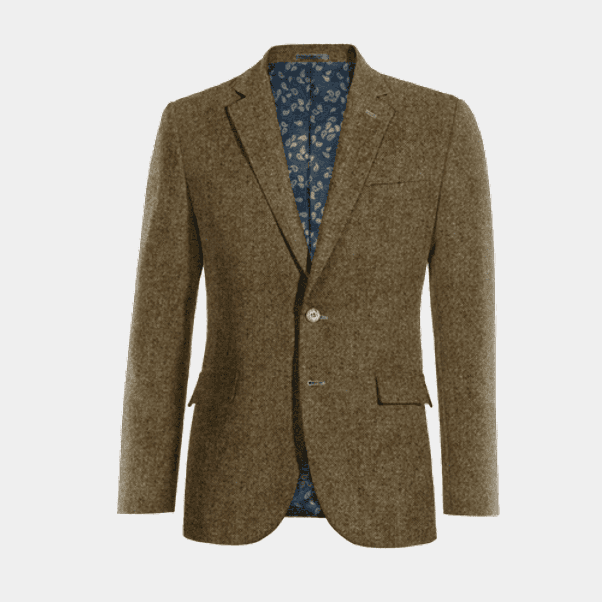 Light Grey Donegal Tweed Limited Blazer with Elbow Patches at Hockerty