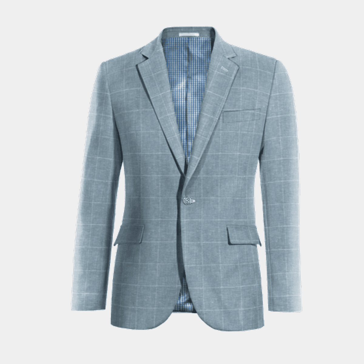 Mens light 2025 blue plaid blazer