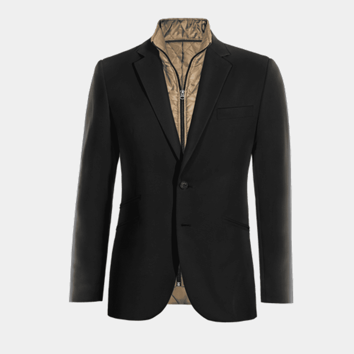 Poly Blend Textured Stretch Slim Fit Suit Blazer
