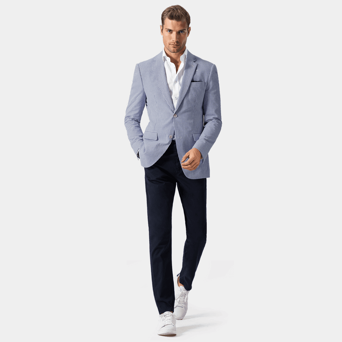 Blue Seersucker Jacket