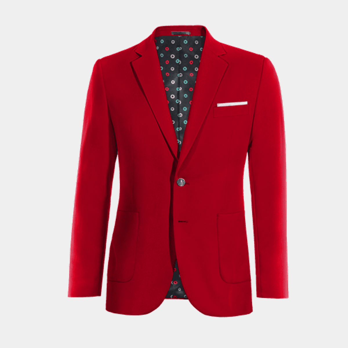 Red Suit Jacket with pocket square