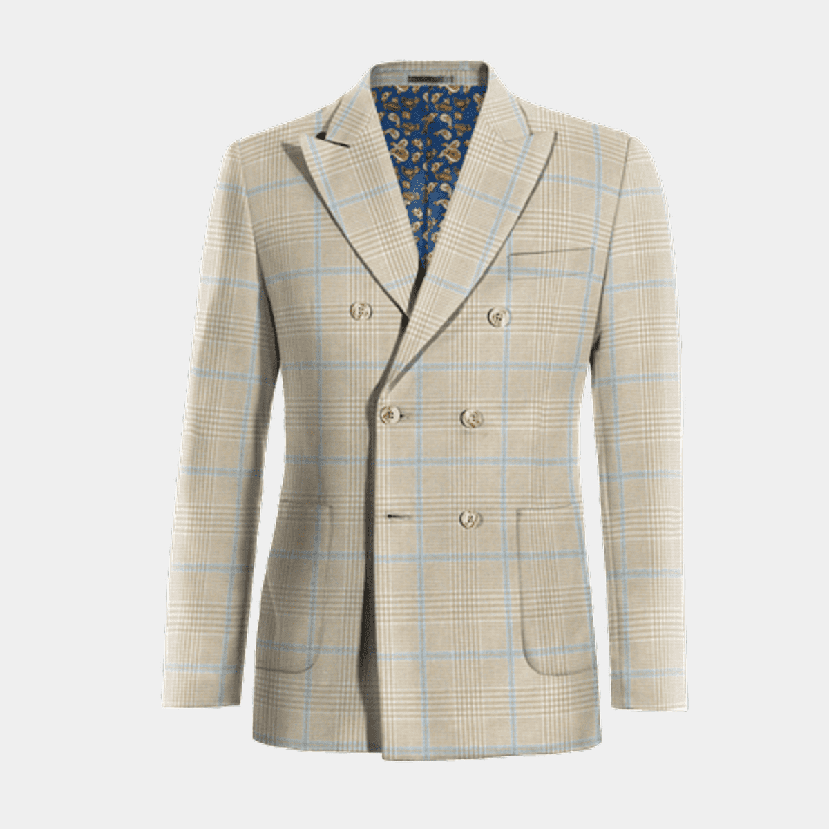 Veste Prince Of Wales Suitsupply En Coton & Lin - Taille 54 Short (XL) - Occasion Très Bon état - Blazer Bleu