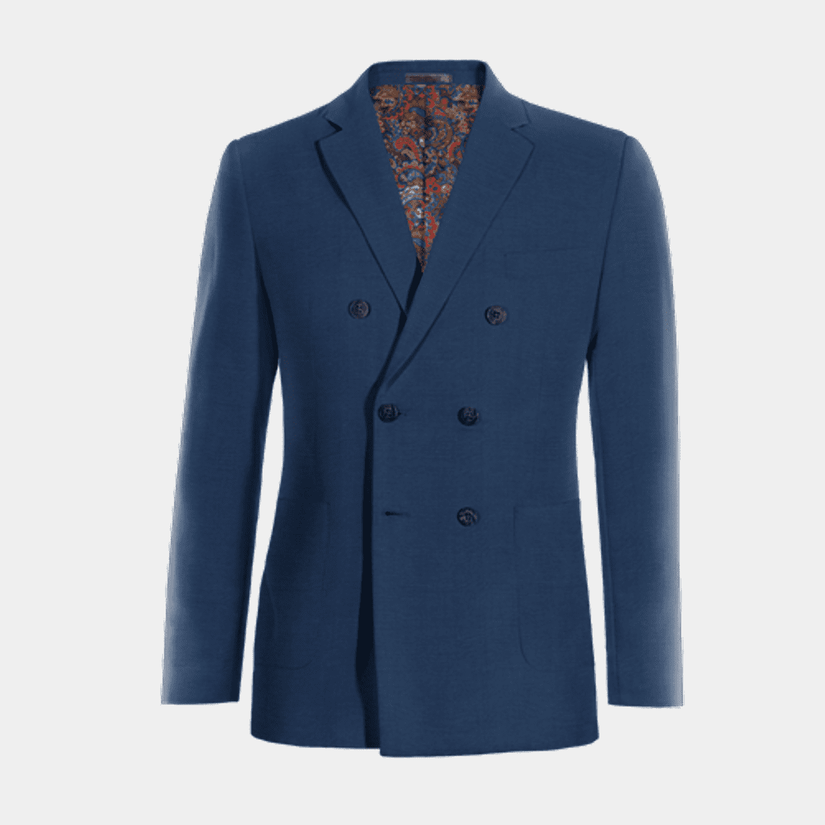 Blazer double di seta blu
