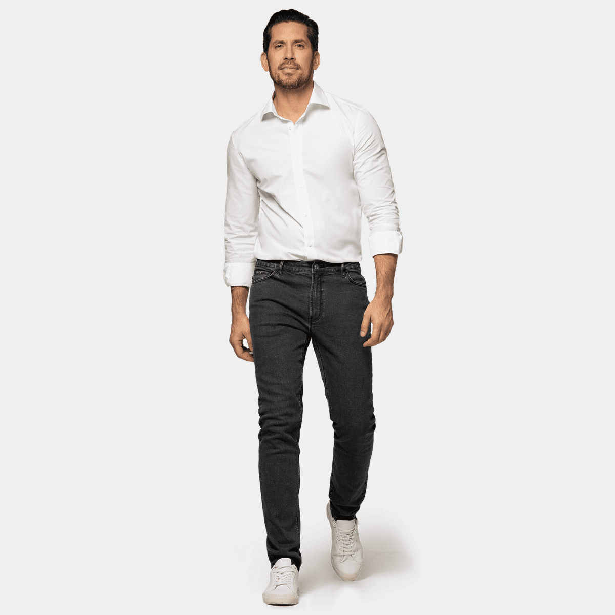 Acht Brown Washed Cotton Slim Fit Denim Low Waist Trouser Jeans