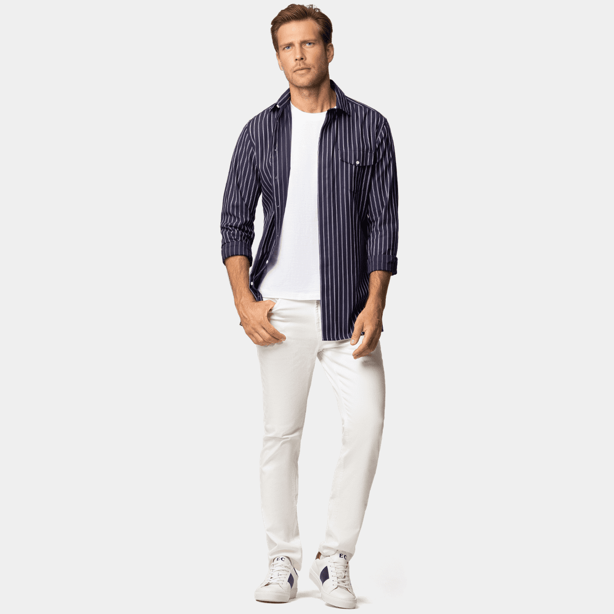WHITE STRAIGHT-FIT JEANS
