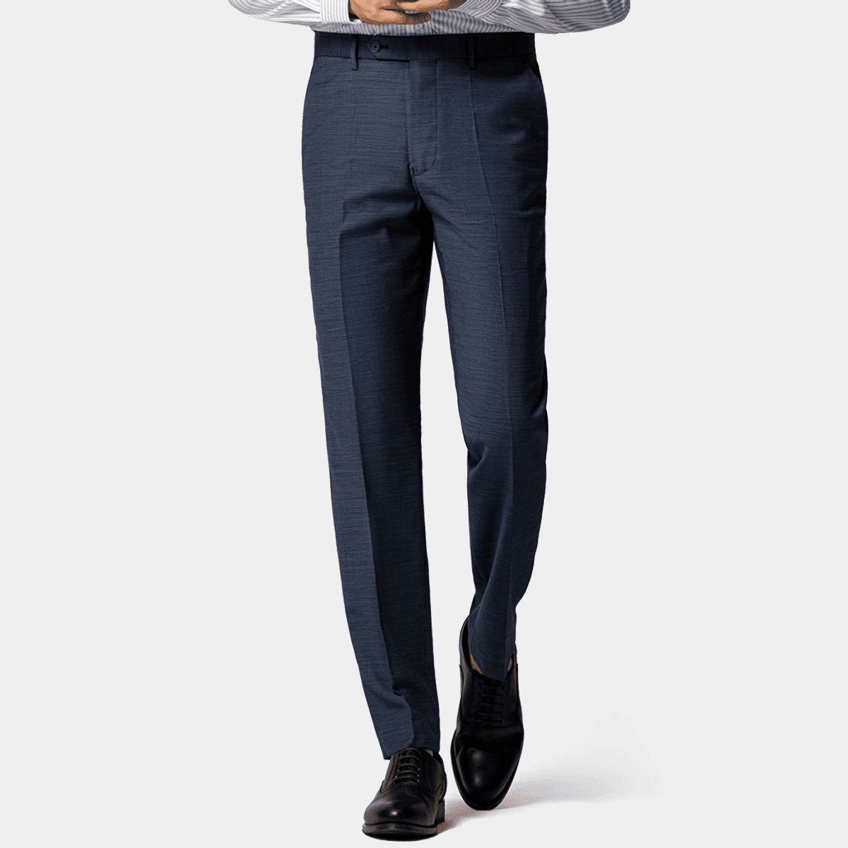 Slim-fit stretch cotton and viscose trousers main image 1