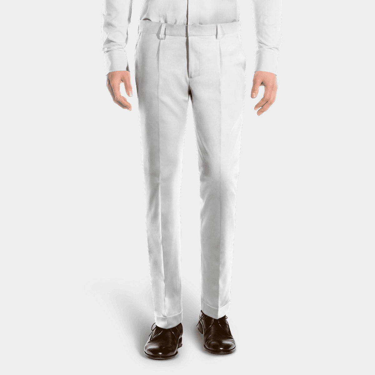 Pantalon Homme Leiber Bundfaltenhose - Taille 12/1411/01, Blanc, Coton, Coupe Regular