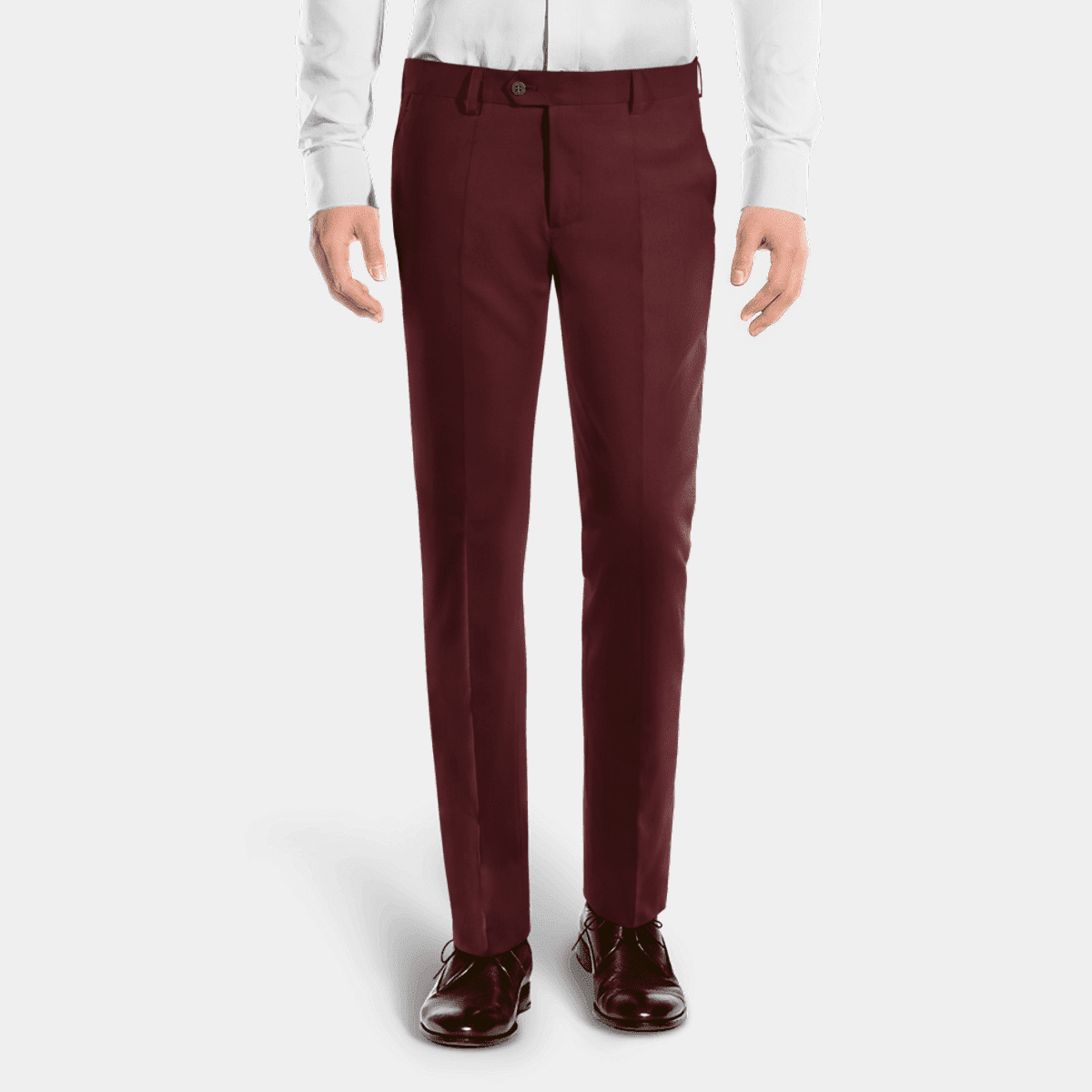 Stretch burgundy slim fit Trousers