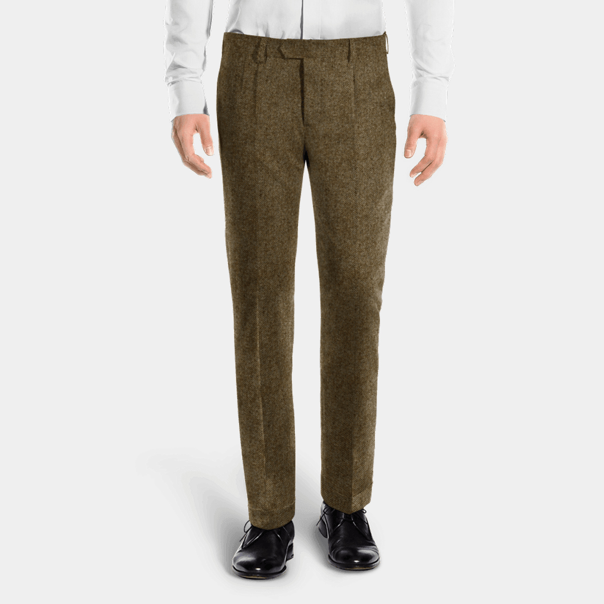 Brown donegal tweed double pleat cuffed Trousers