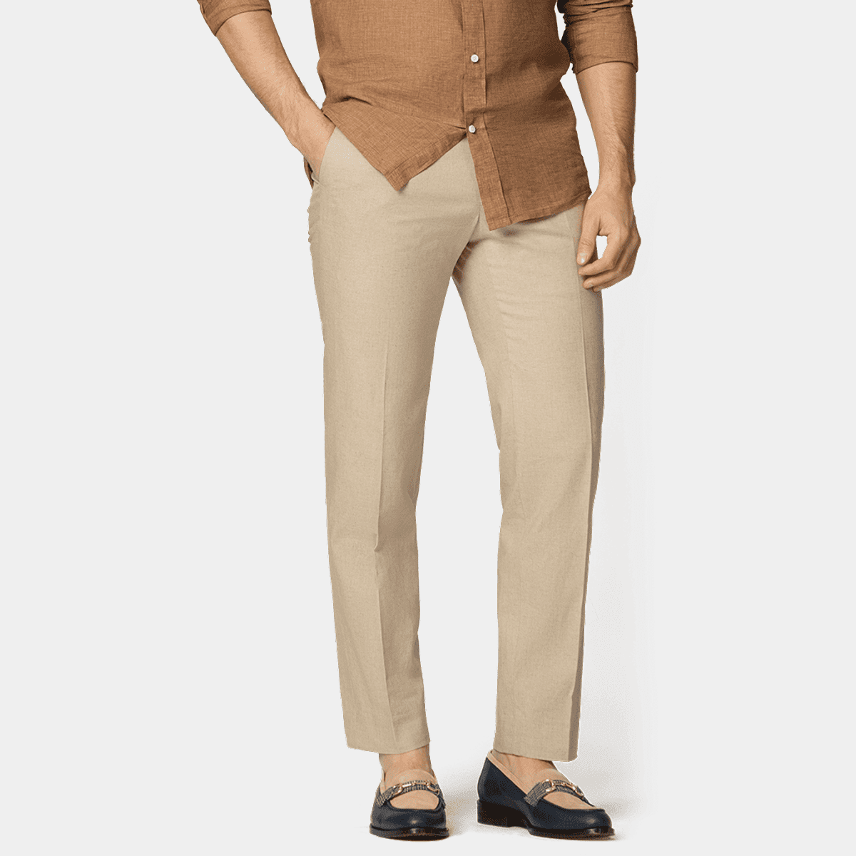 Pantalón de Lino Generra 318302 color Beige para Hombre