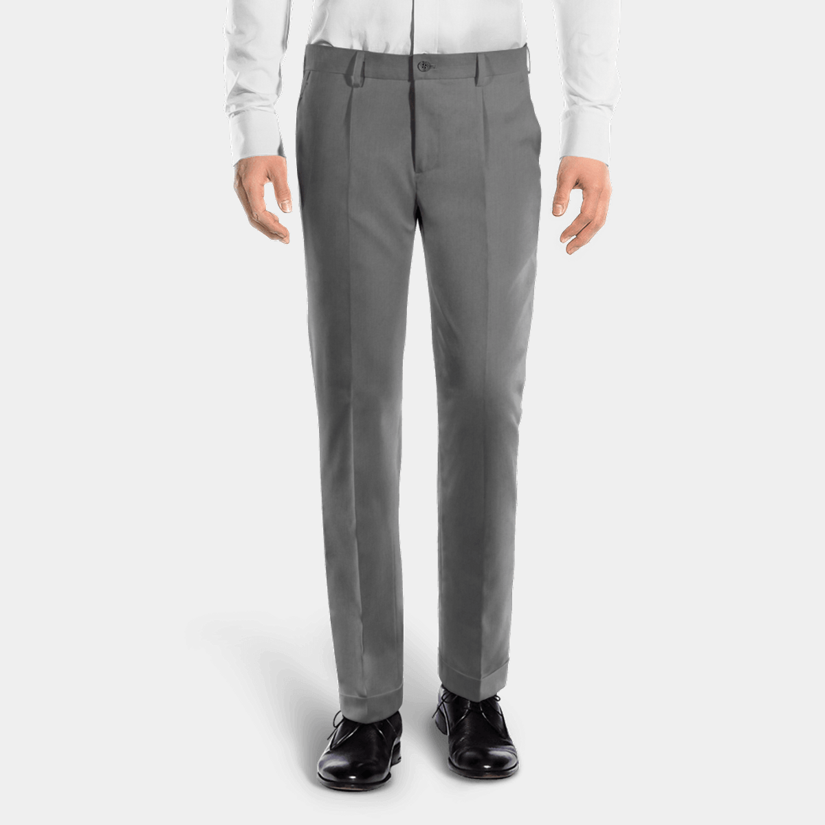 Pantalon De Costume Naples Pour Homme - Coupe Droite, Taille Haute, Poche Plaquée - Style Britannique Léger Et Confortable - Gris Taille 34
