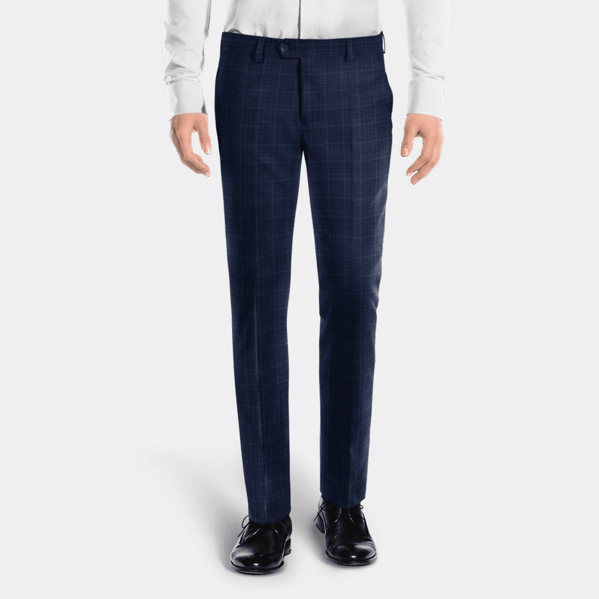 Men's Pant's-Checked Textured Blue Pants, Blue Checked Trousers with  Texture | WAM DENIM