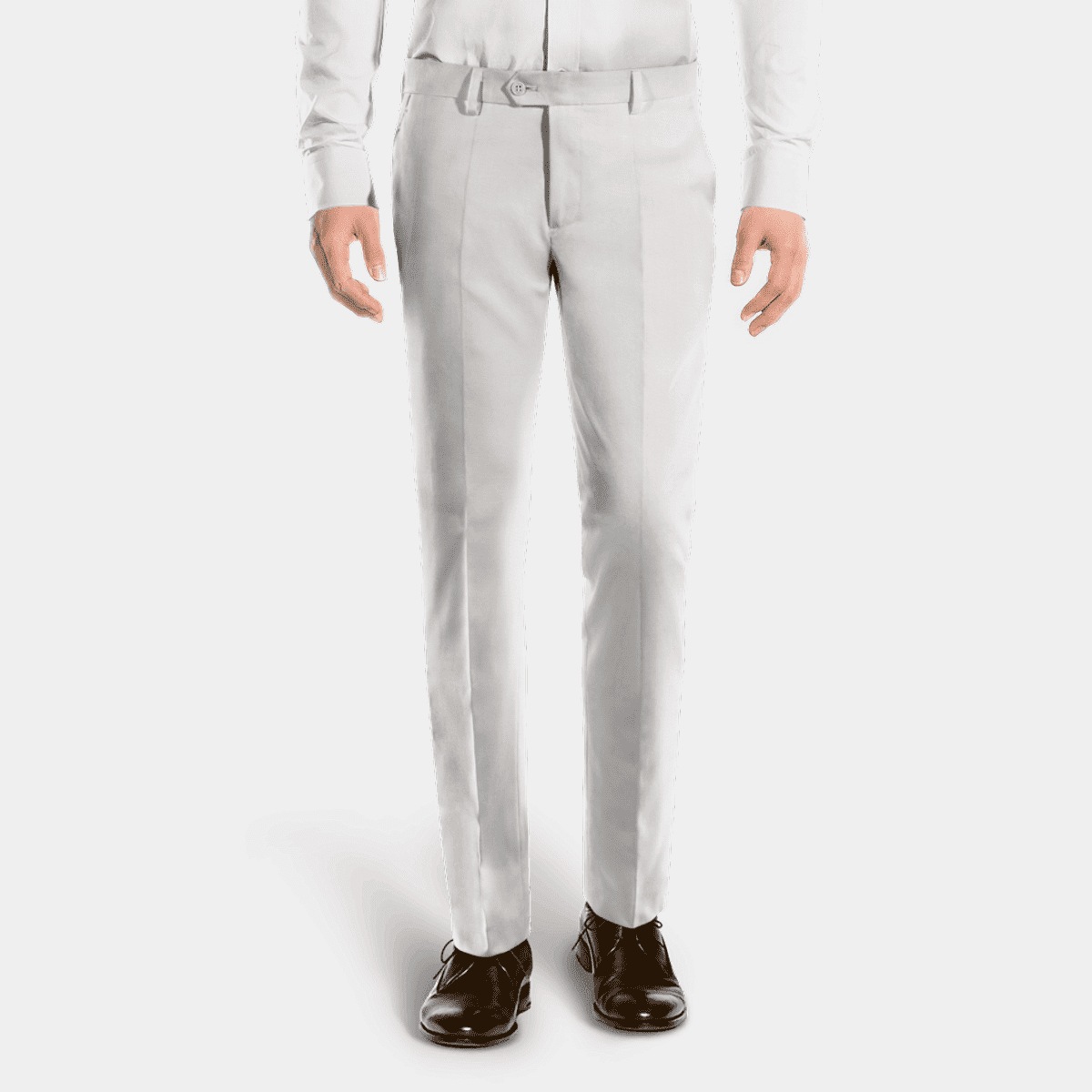 Stretch ivory slim fit Trousers