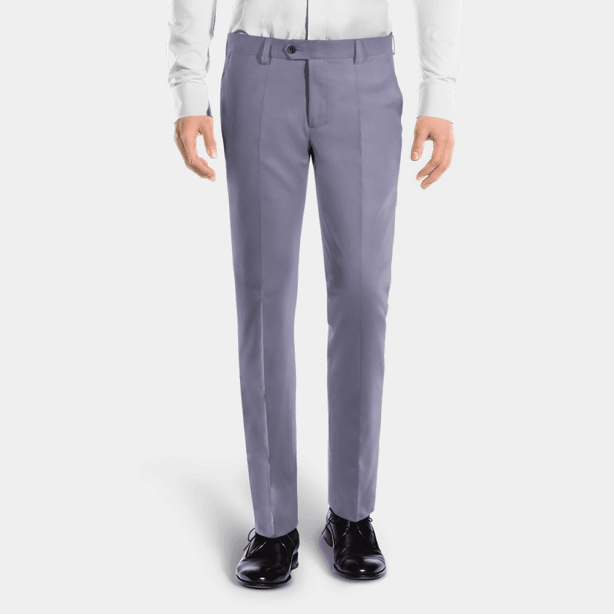 Slim Fit Dusty Blue Technical flat-front Trousers