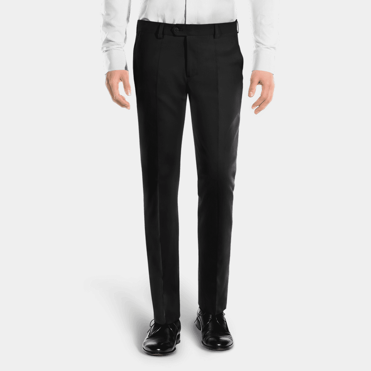 Black super 100s pure wool slim fit Trousers