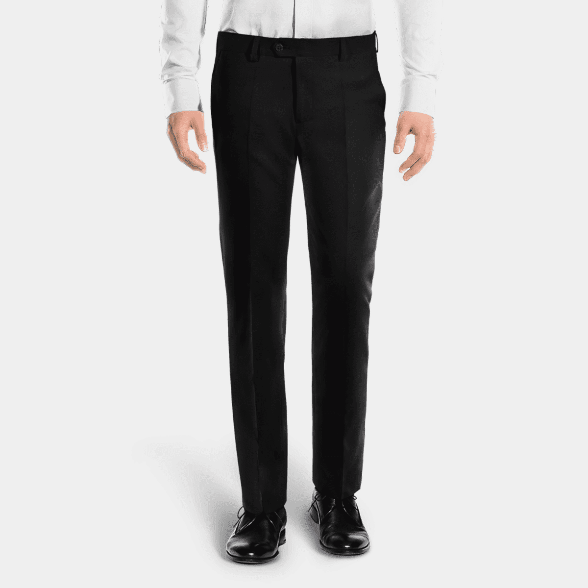 Black Brescia Pants in Pure S120's Flannel Wool