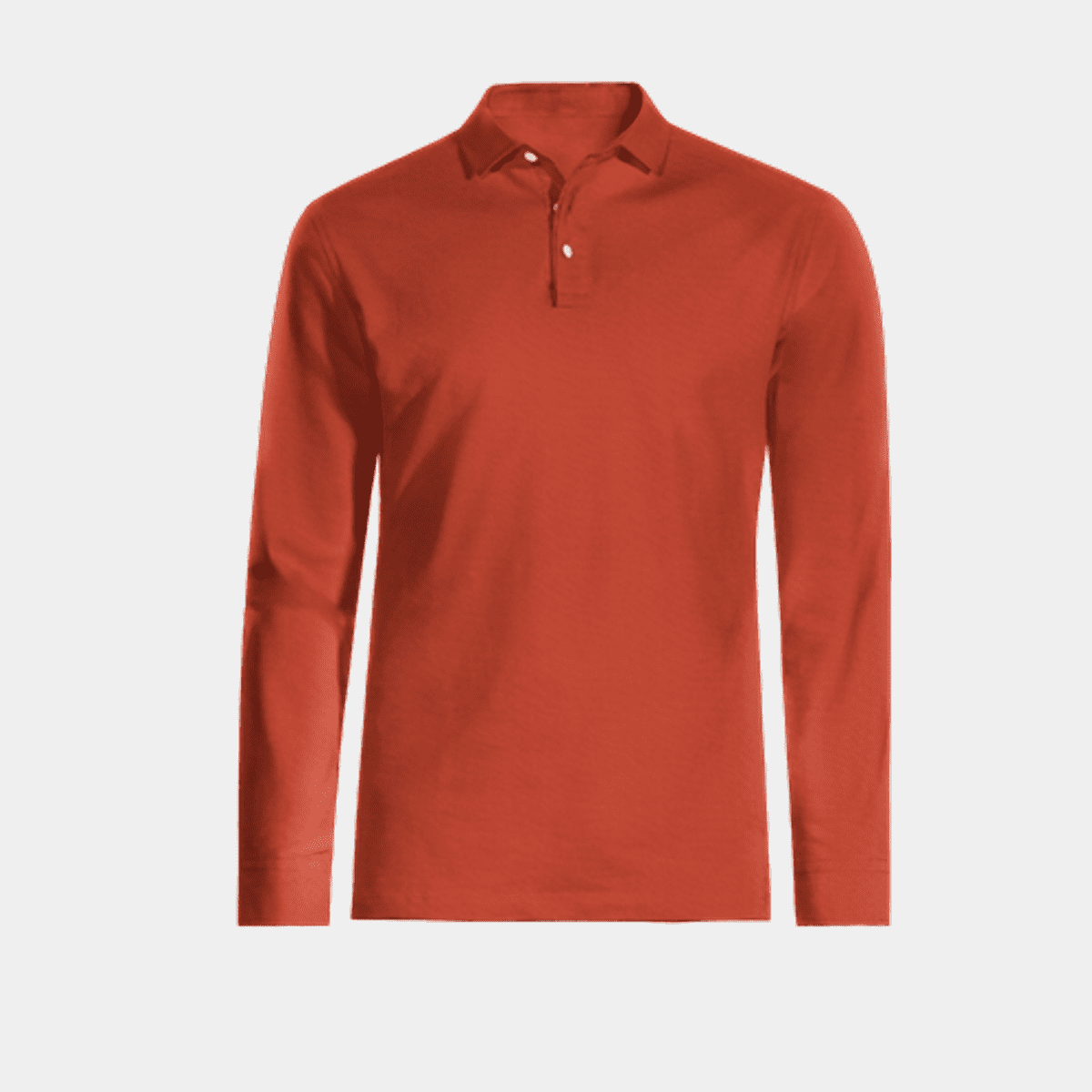 Mens red long 2024 sleeve polo shirt