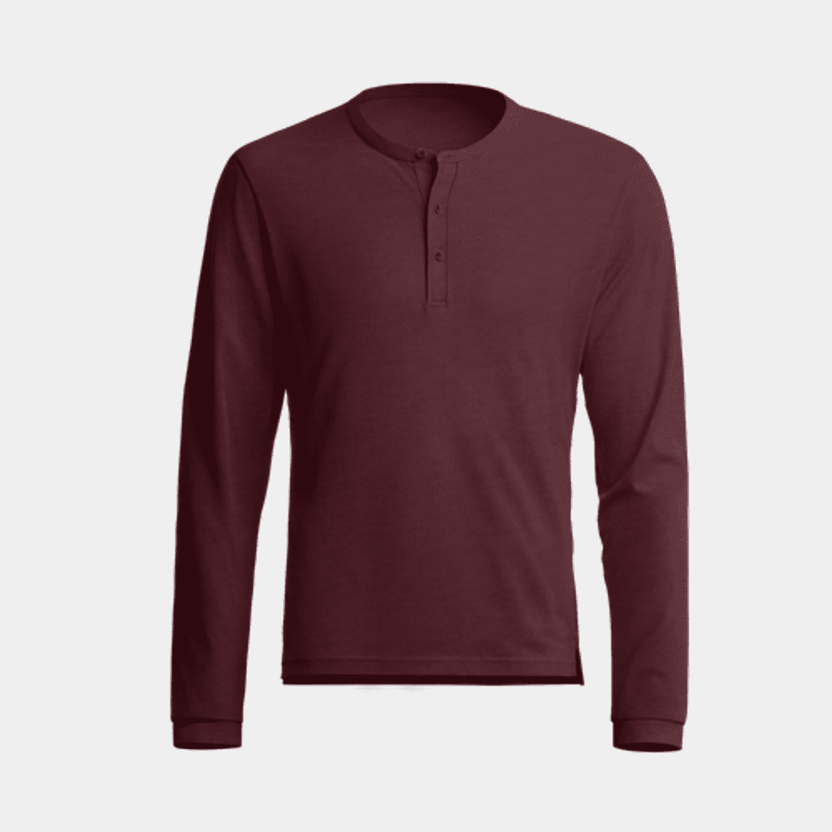 ★LMOOD★ Charr Stripe Henley Neck Half Knit Burgundy Henley Pullover Men's XL Burgundy Stripe Double Knit Long