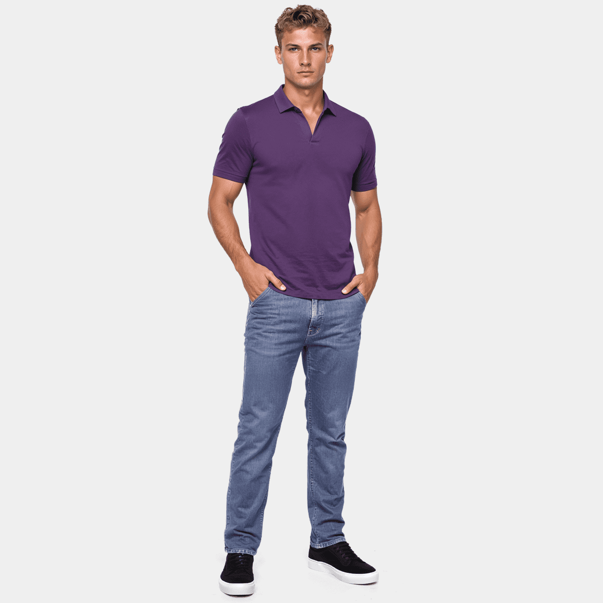 JOHNNY CORAL TOWEL POLO SHIRT IN LAVENDER main image 1