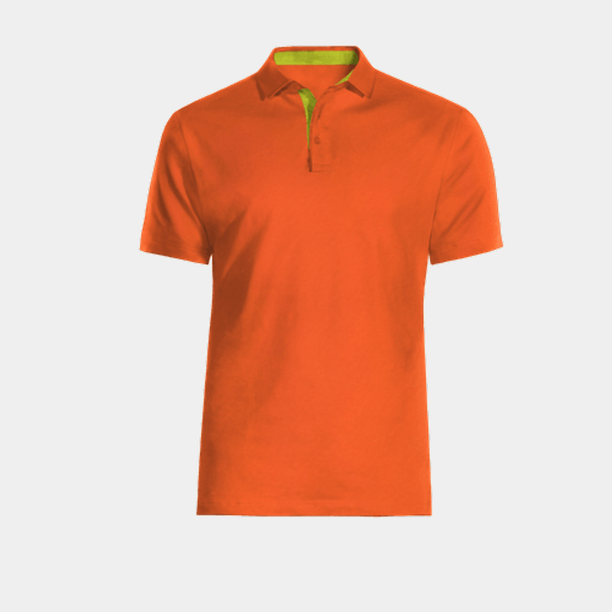 Orange short sleeved slim fit Polo shirt with custom placket collar $59