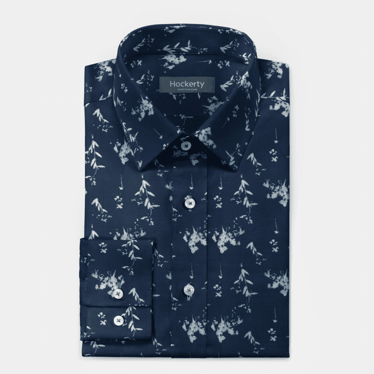 Navy blue floral dress shirt best sale