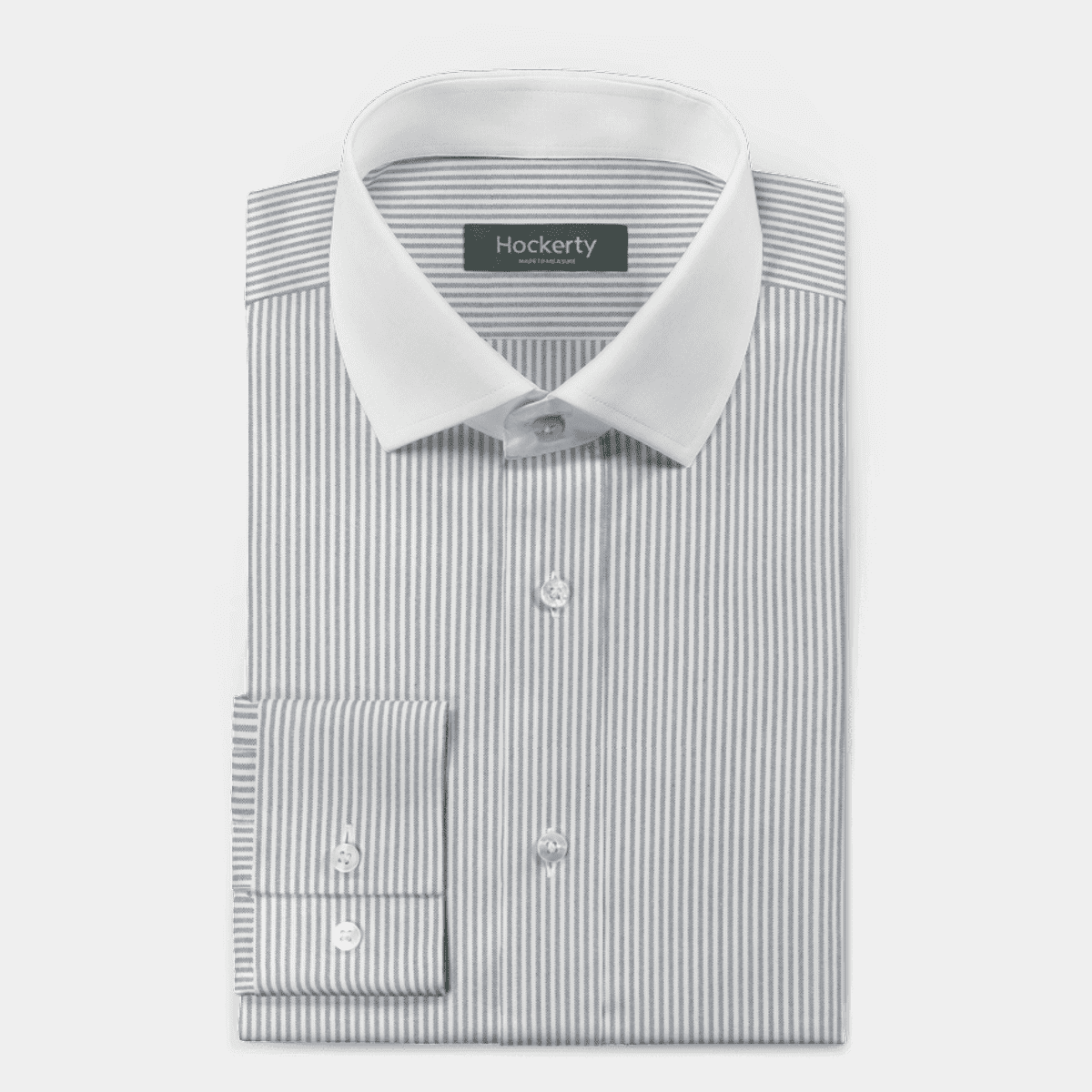 Gray bengal stripes oxford Shirt with contrast collar