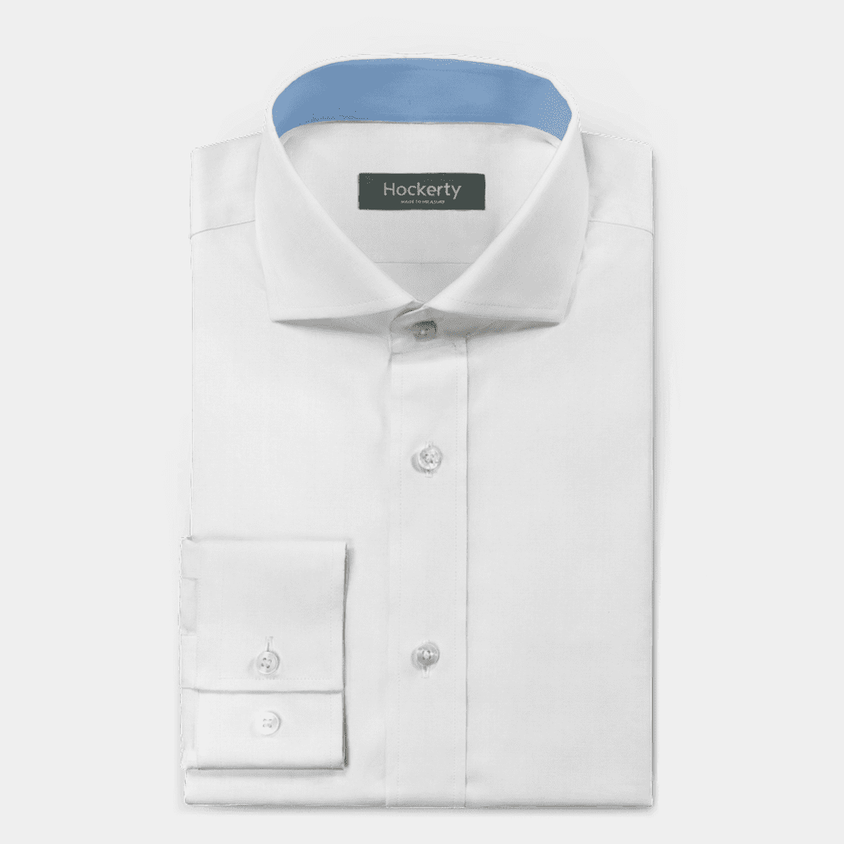 White poplin cotton wide spread collar 
