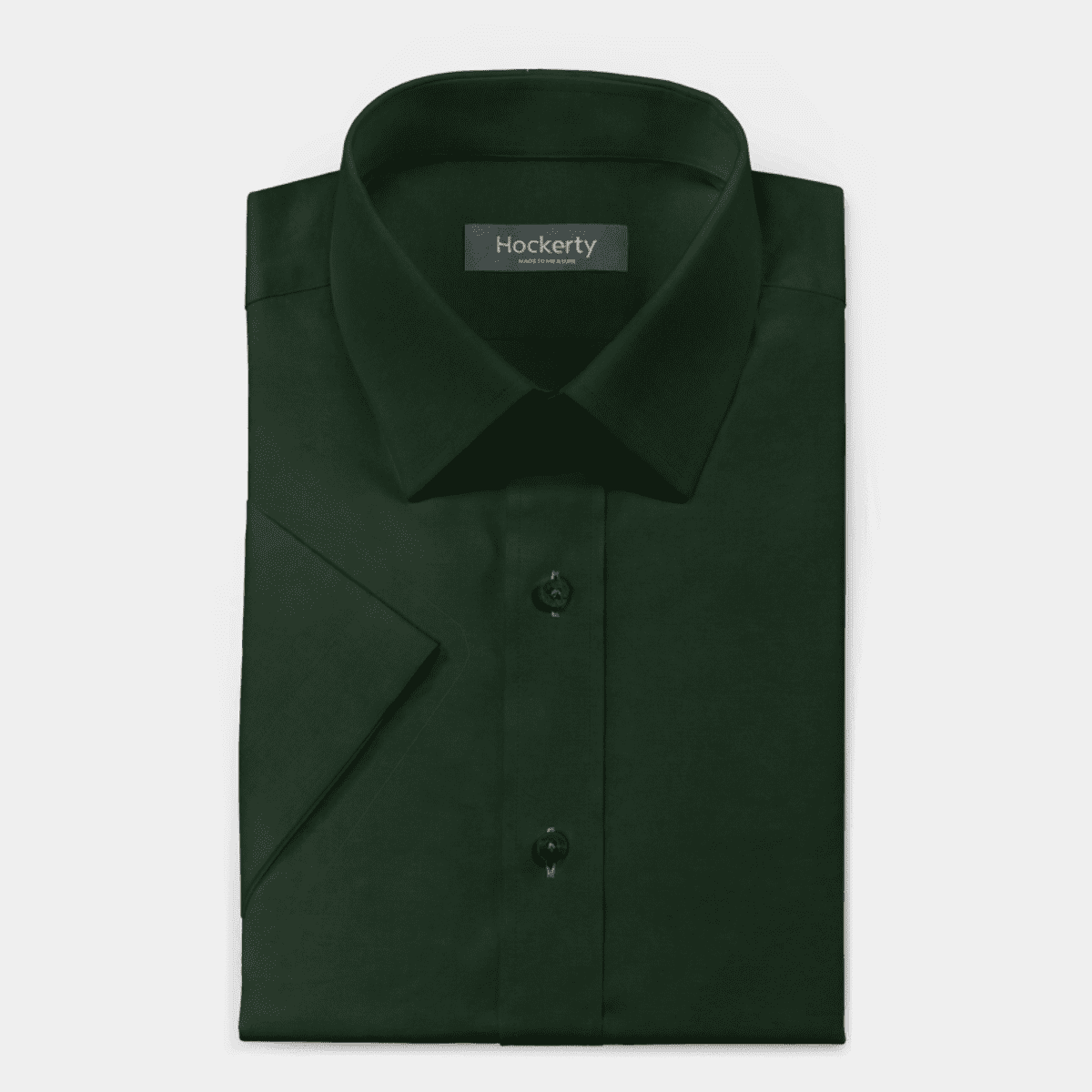 Dark Green Short Sleeve Linen-Cotton Stretch Shirt Dark Green Short Sleeve Linen-Cotton Stretch Shirt