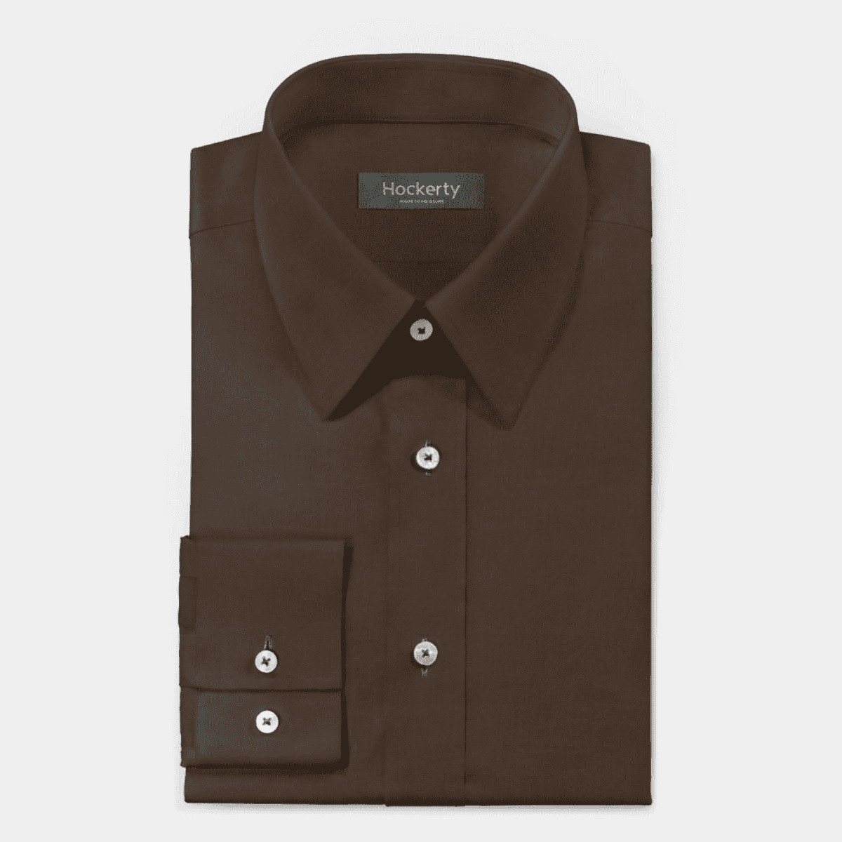 white christmas dresses Ash & Erie Dark Brown Brushed Button-Down Shirt for Short Men Dark Brown / M / Slim main image 0