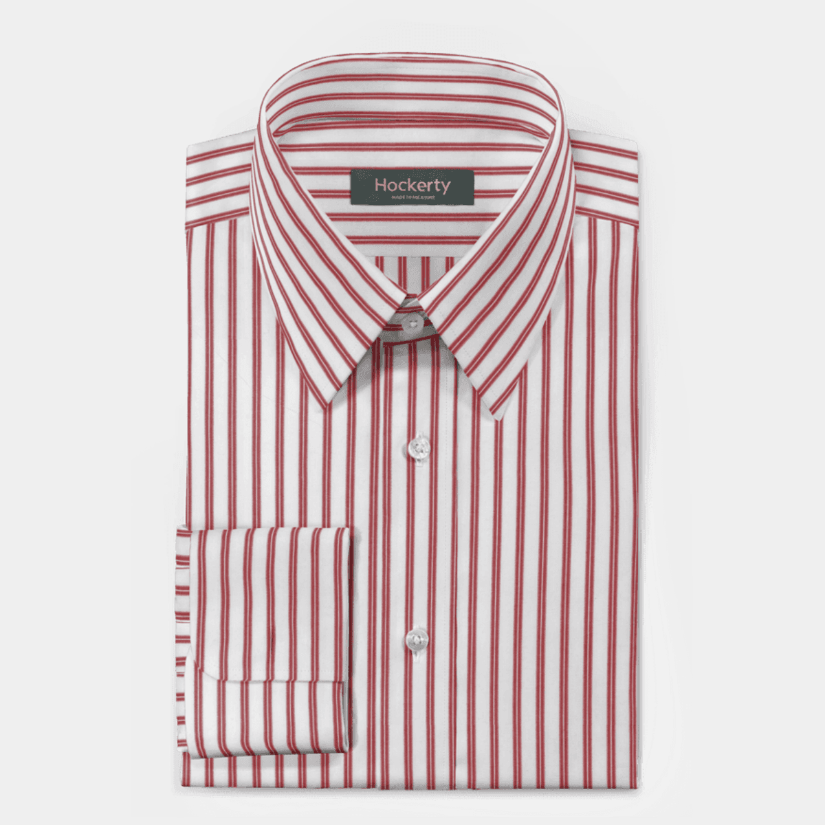 Chemise en popeline rouge double rayure