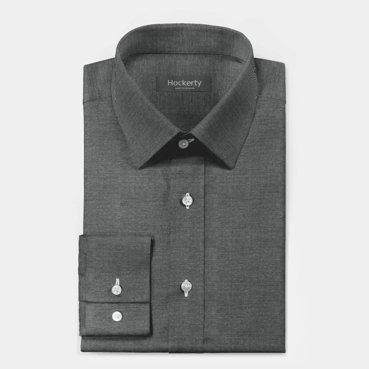 Grey chambray cotton dress Shirt Hockerty