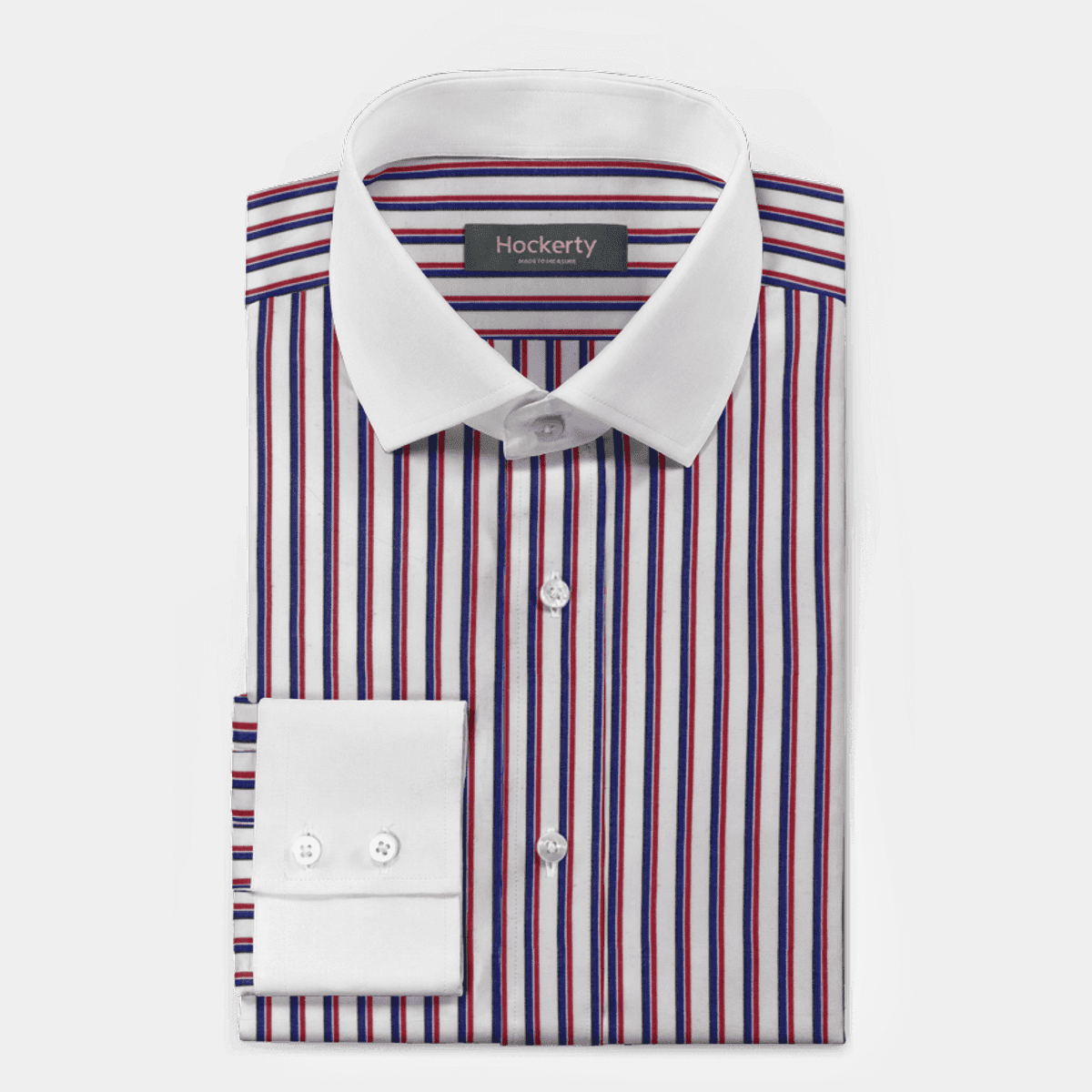 Red shadow stripe 100% cotton Shirt with contrast collar