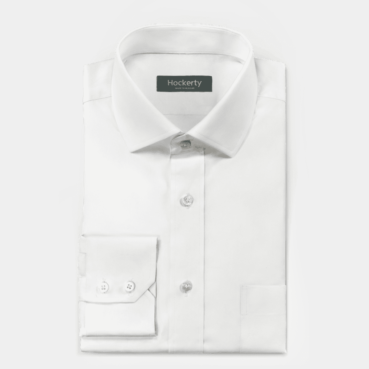 Chemise premium en serge blanche avec poche poitrine
