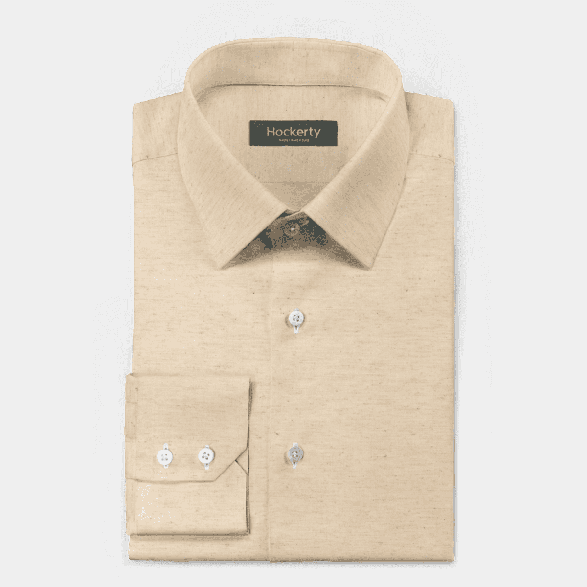 Beige linen-cotton custom stretch Shirt Beige linen-cotton custom stretch Shirt