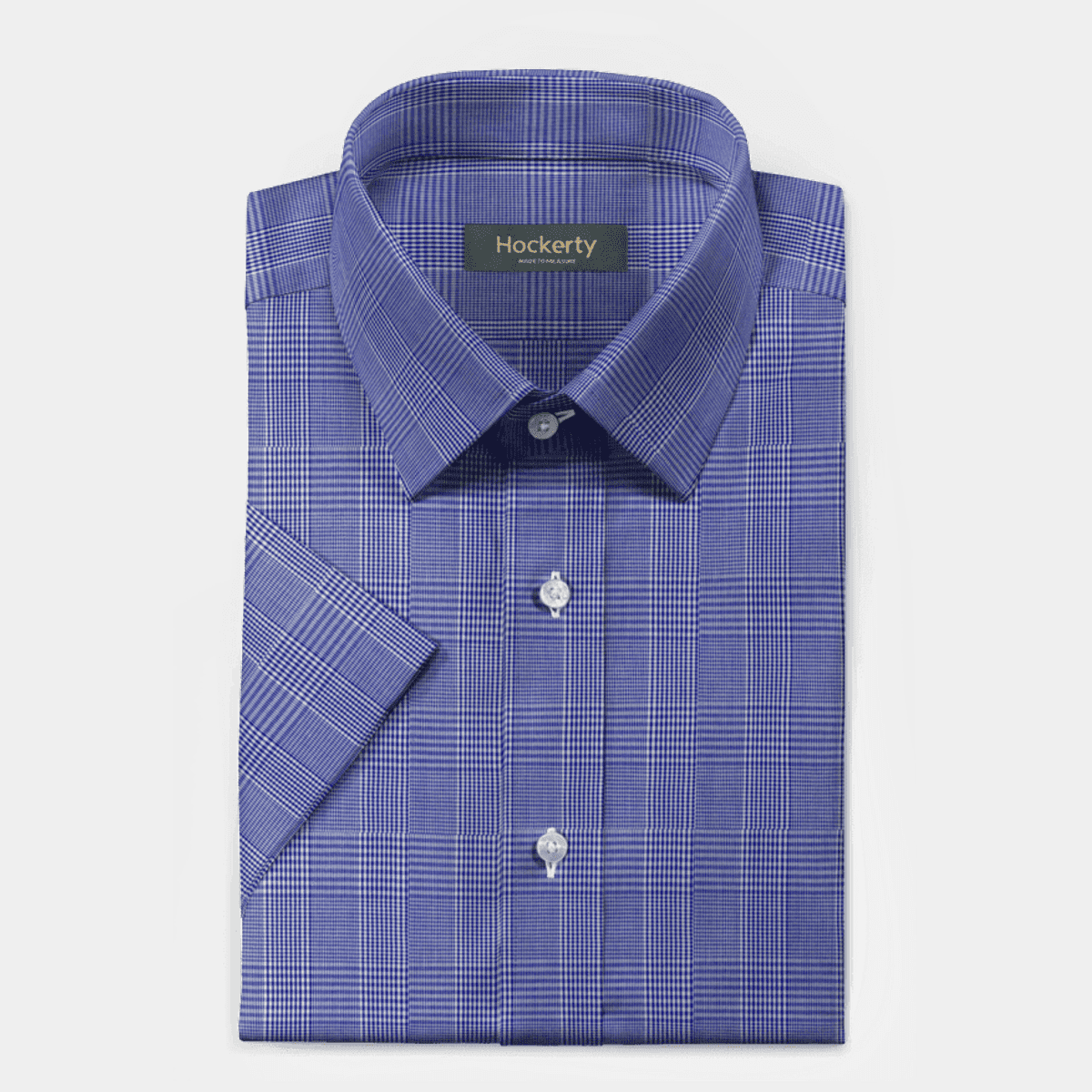 Blue checked short sleeves summer dress Shirt
