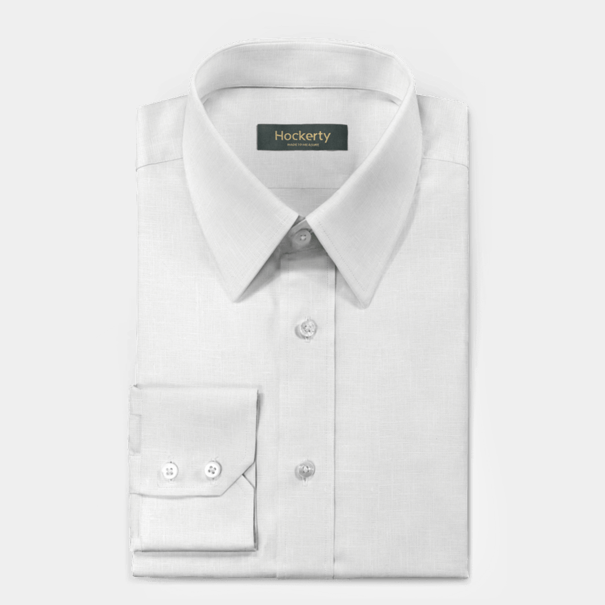 White linen-cotton point collar Shirt 