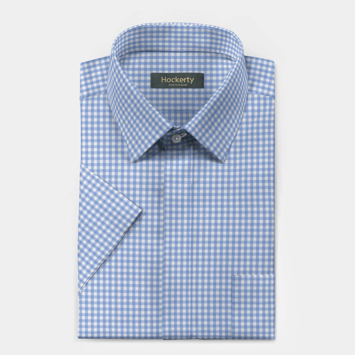 Gingham Check Poplin Short Sleeve Shirt