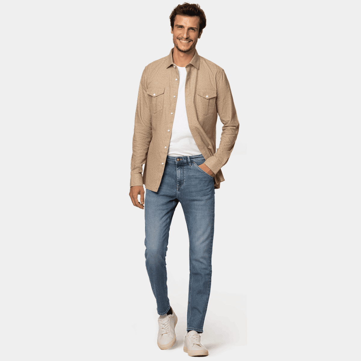 Beige Mens Dress Shirts Hockerty