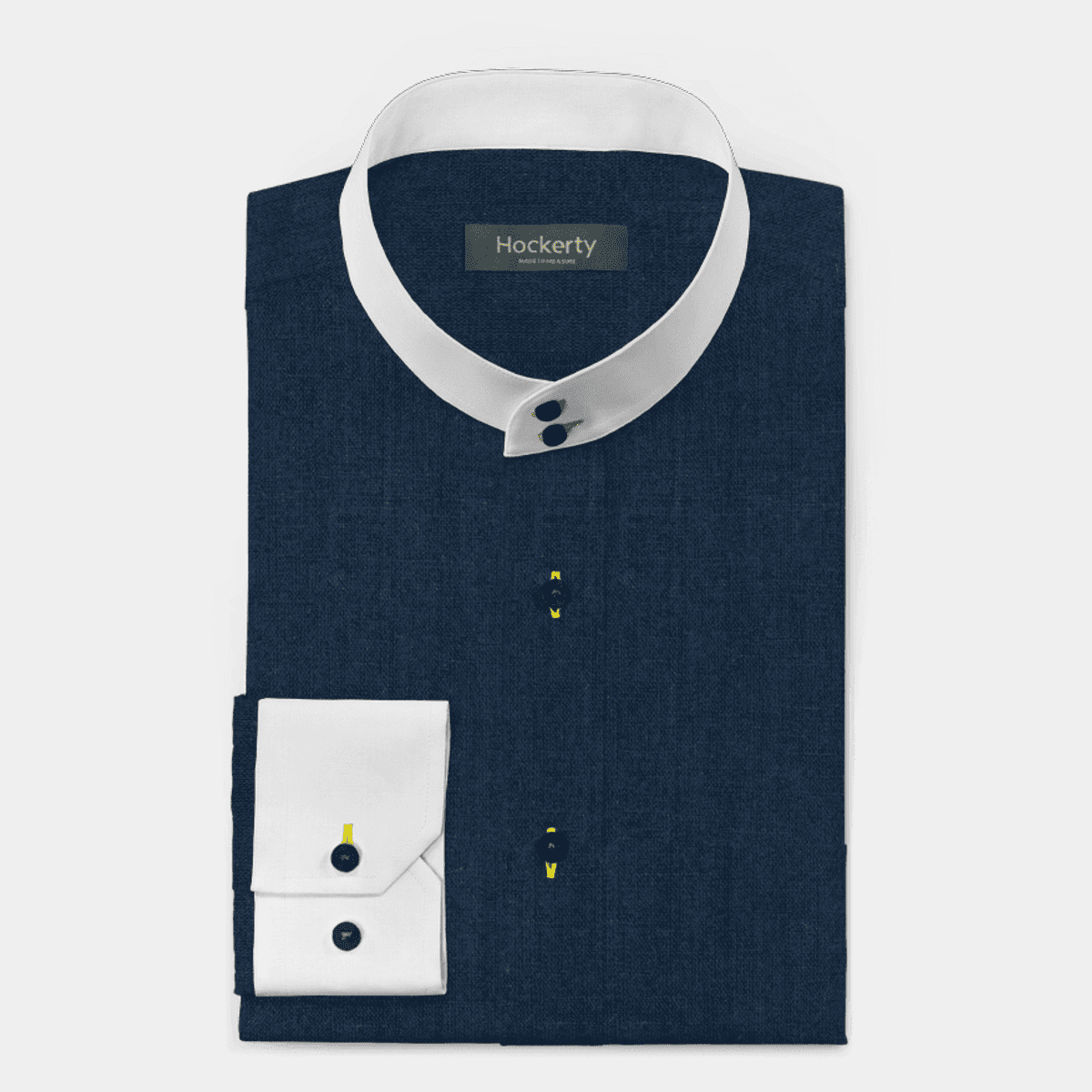 Navy Blue & White Printed Shirt Collar Shirt & Trouser