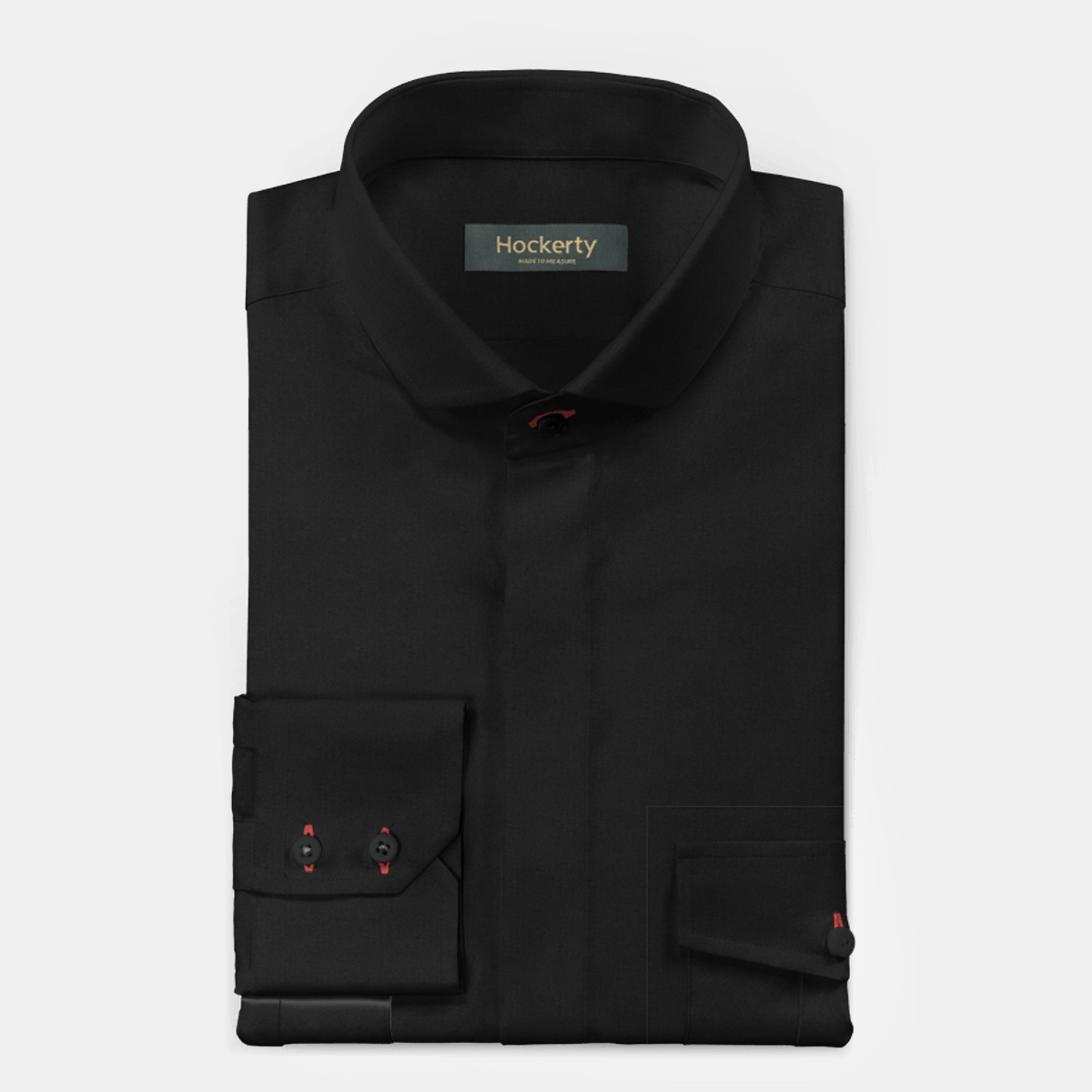 Black cotton dress Shirt with hidden buttons