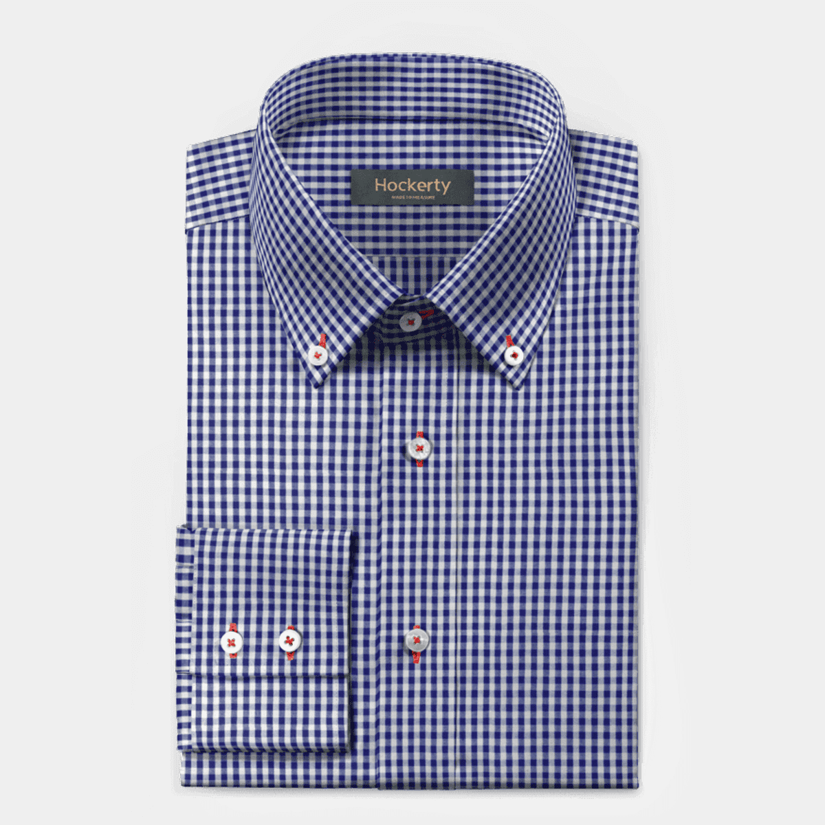 Blue gingham 100% cotton button down Shirt