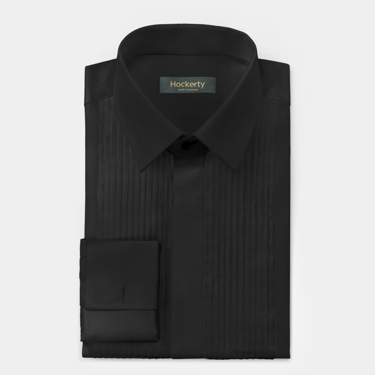 Black Round Neck Poplin Shirt 17232