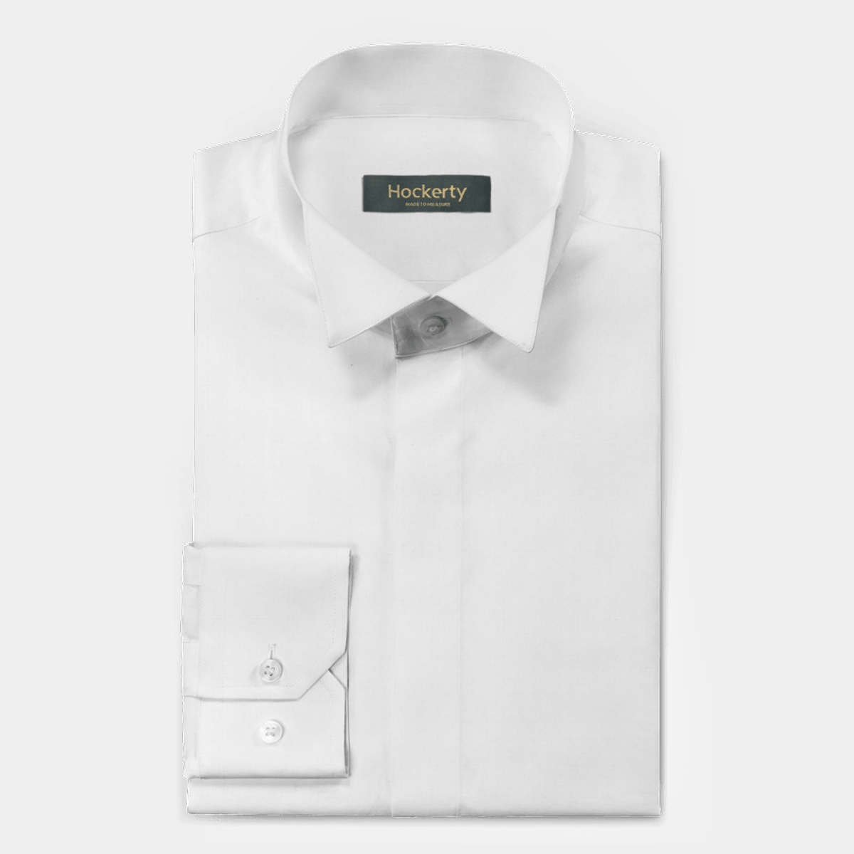 White poplin cotton bow tie collar Black Tie Shirt with hidden buttons